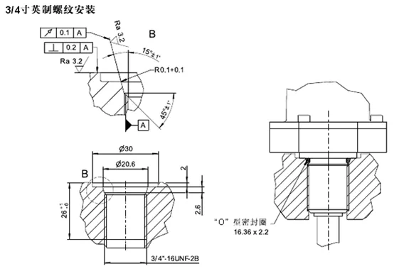 内置磁致伸缩位移传感器缸盖旁通孔流量补偿设置