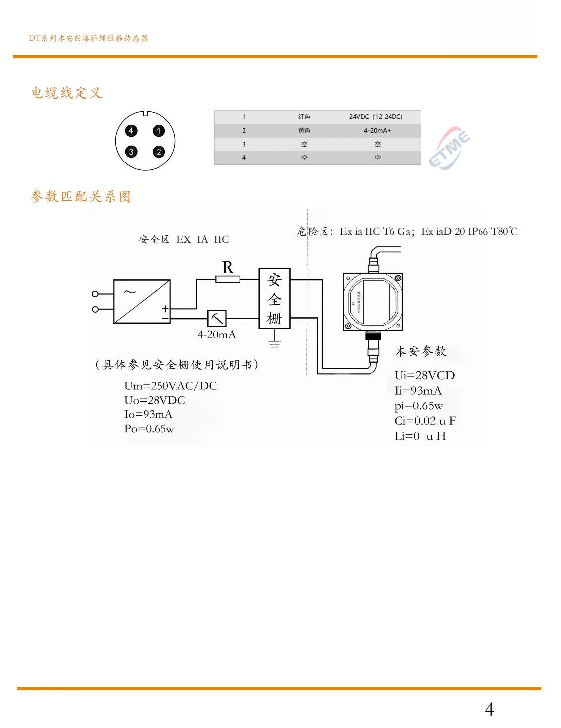 本安防爆拉绳位移传感器(气爆，尘爆)