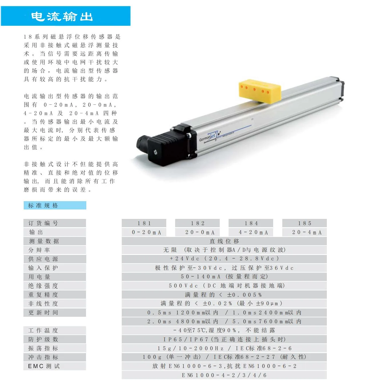 电流输出型标准规格