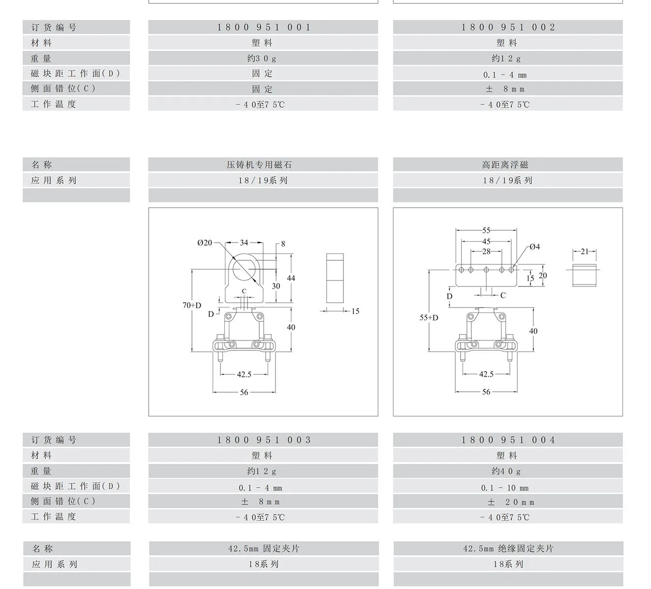 磁石与塑料固定夹片规格