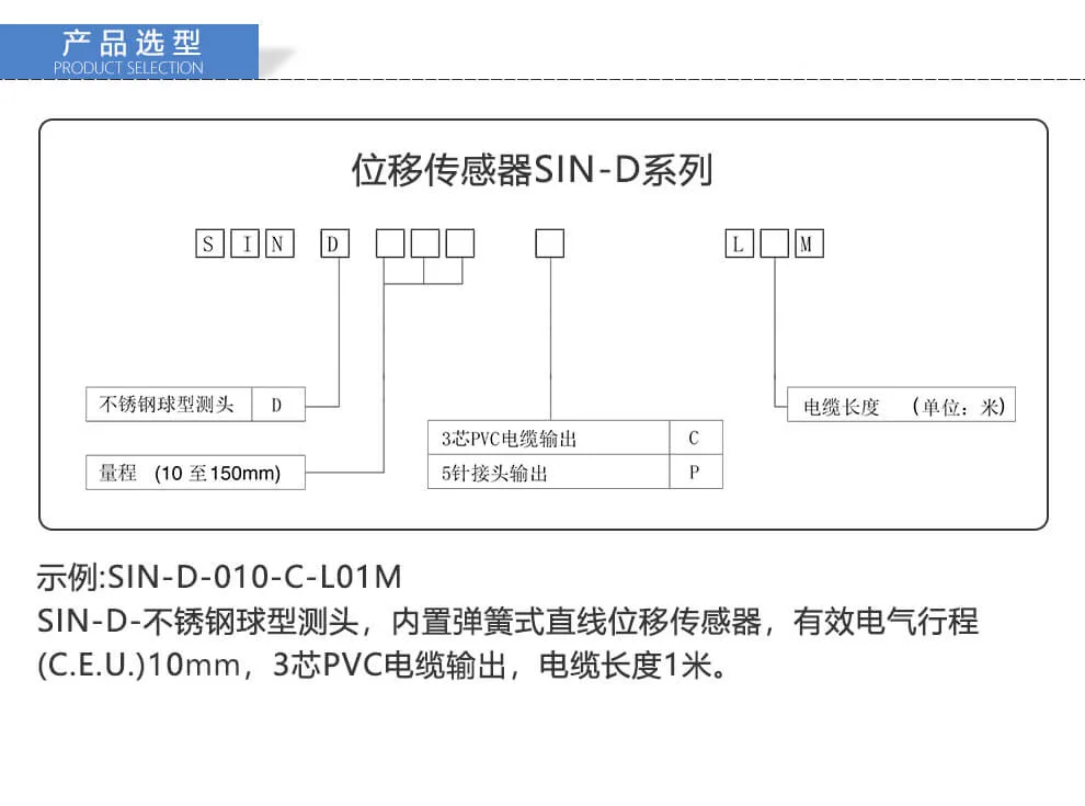 SIN-D系列球型测头内置弹簧自复位式位移传感器 技术资料 · 第5张